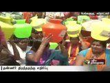 Protest by women carrying empty pots in Bengaluru against the release of Cauvery water to Tamilnadu