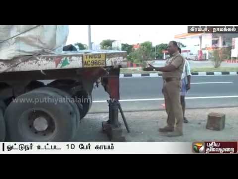 Ten students injured as tourist van collides with a stationary lorry