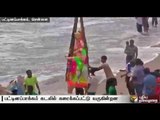 Devotees immerse Ganesh idols in Sea in Pattinampakkam