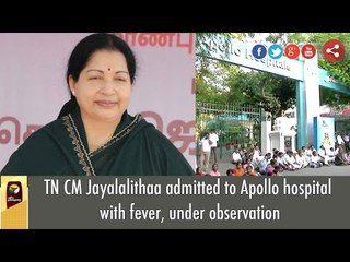 TN CM Jayalalithaa admitted to Apollo hospital with fever, under observation