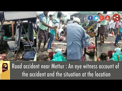Six killed, more people injured in a collision between a govt. bus and sand lorry at Salem