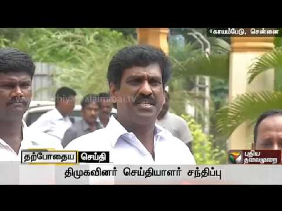 DMK's Lawyers' wing functionary addressing reporters after attending the all party meeting