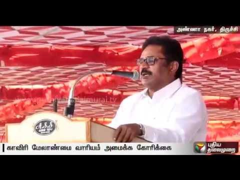 Thirunavukkarasar leads fasting protest by Congress for formation of Cauvery Management Board