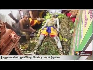 ADMK functionary lying on bed of thorns for the CM's recovery-to continue for 24 hours