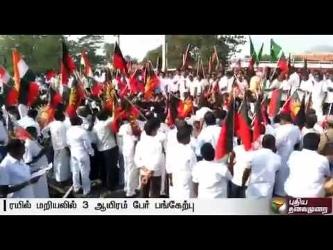 Farmers plant saplings on railway tracks and resort to rail roko along with their livestock