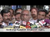 Central minister Pon. Radhakrishnan addressing reporters at Chennai airport