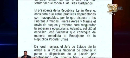 Presidente Moreno dispuso a la Fuerzas Armadas resguardas soberanía ecuatoriana