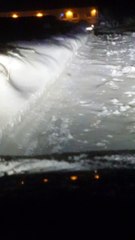 Mouse Struggles to Cross Snowy Street