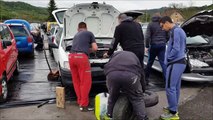 Coup d’envoi de la première journée de démontage de voitures sur le parking de Micropolis