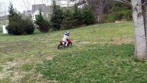 Little Girl Teaches Herself to Ride Mini Dirt Bike