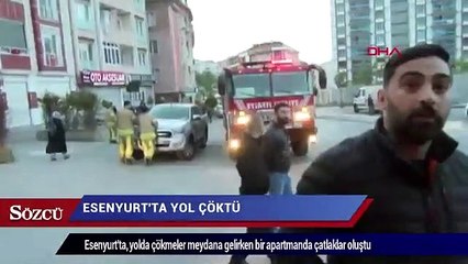Esenyurt’ta yol çöktü! Binalar boşaltıldı