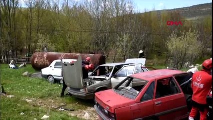 Mardin'de Gerçeği Aratmayan Kaza Tatbikatı