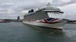 Cruise ships race into Southampton a day early to avoid rough seas from Storm Hannah