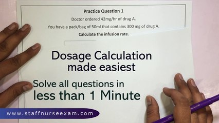 Dosage Calculation Part 1 (English) - Use one simple formula to solve all dose calculation questions in less than one minute