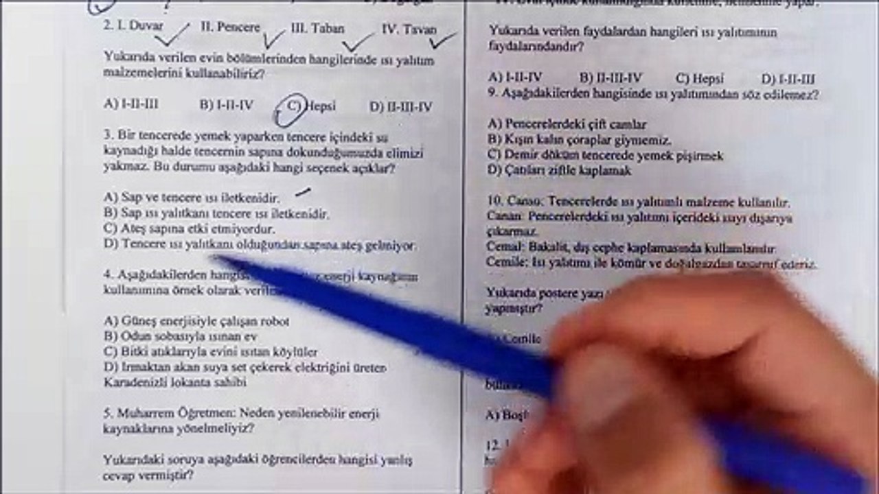6. Sınıf FEN Bilimleri  2. Dönem 2. Yazılı Soruları ve Çözümü 2018