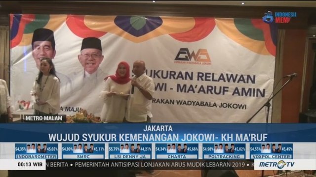 Unggul di Hitung Cepat, Relawan Gerakan Wadyabala Jokowi Gelar Syukuran