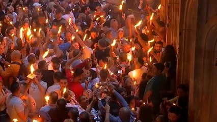 مراسم آتش مقدس و عید پاک مسیحیان ارتدوکس در بیت‌المقدس