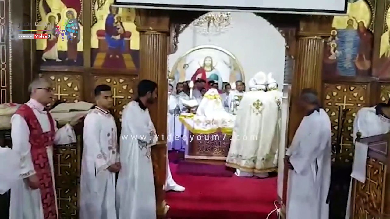 شاهد..قداس عيد القيامة بكنيسة مارجرجس فى القنطر...