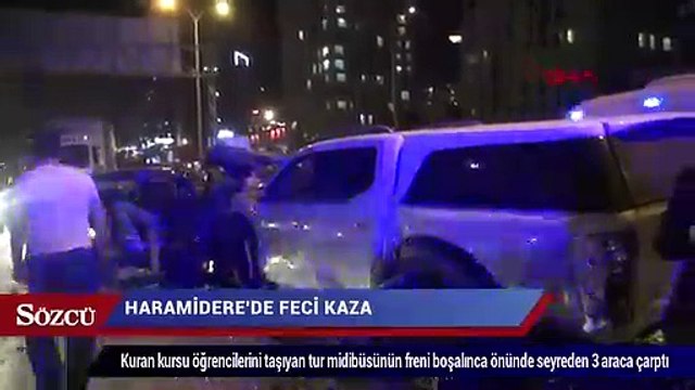Haramidere’de freni boşalan midibüs dehşet saçtı! Yaralılar var…