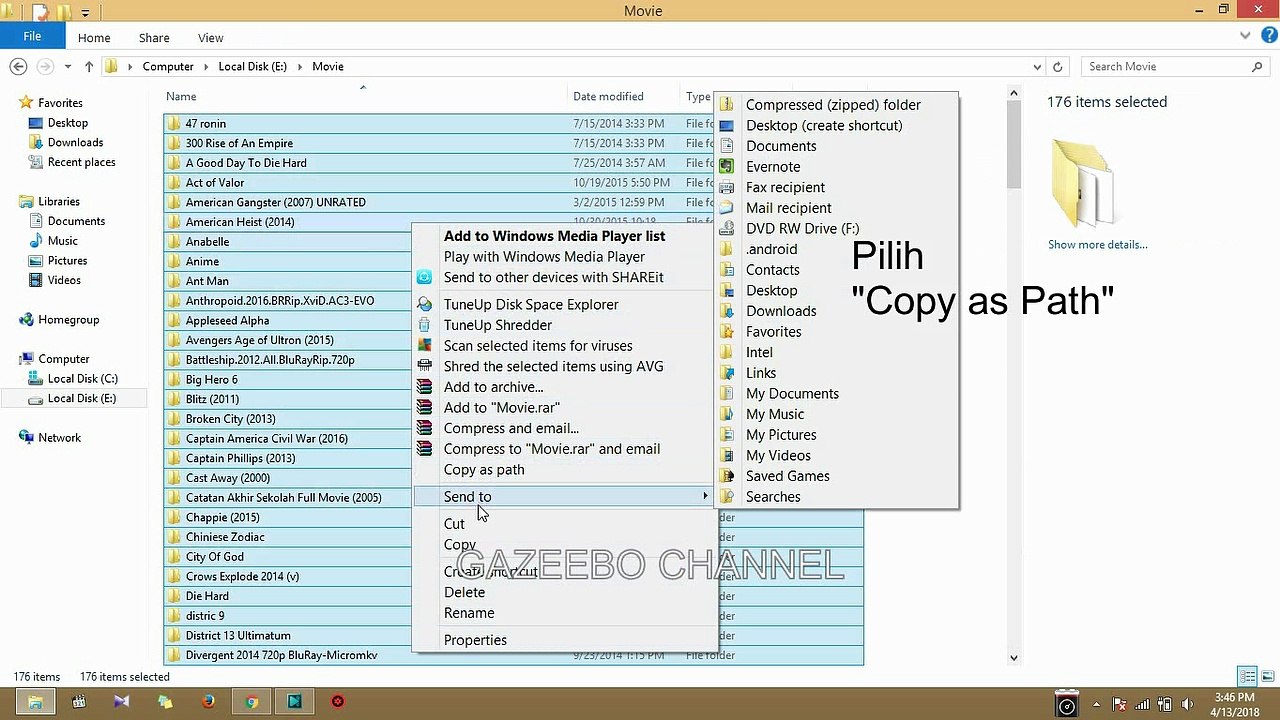 Make Filename List with Shift + Right Click (Simple Way List)
