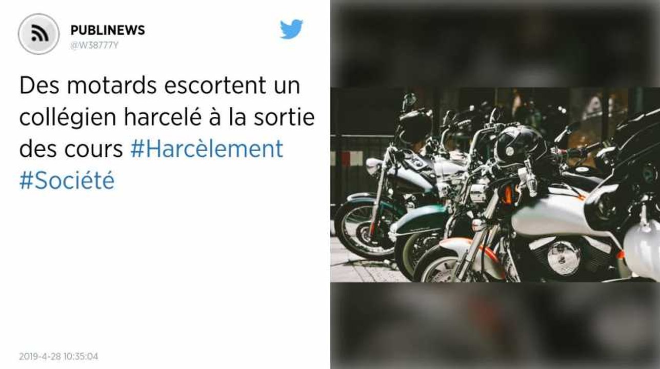 Des motards escortent un collégien harcelé à la sortie des cours