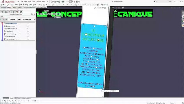 LCM - SOLIDWORKS FRANCAIS – DEFEATURE (ALLÉGER LES FICHIER, ALTERNATIVE AU .STEP)