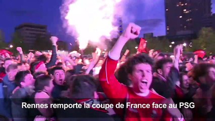 Football: la fête des supporters de Rennes