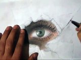Draw 3D Eye, optical illusions Art on Paper