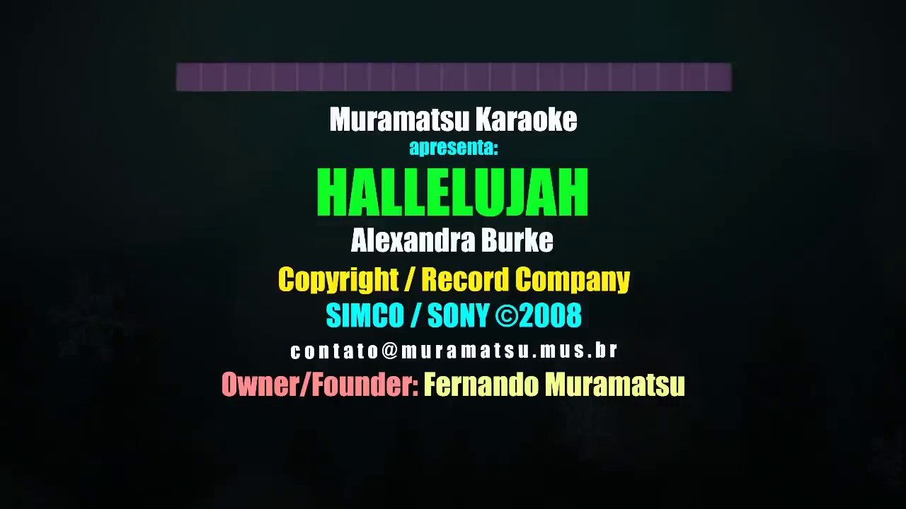Alexandra Burke (Leonard Cohen) - Hallelujah - Muramatsu Karaoke