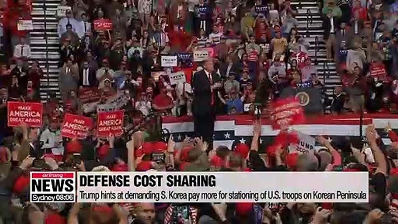 Trump hints at demanding S. Korea pay more for stationing of U.S. troops on Korean Peninsula