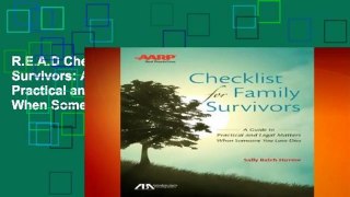 R.E.A.D Checklist for Family Survivors: A Guide to Practical and Legal Matters When Someone You