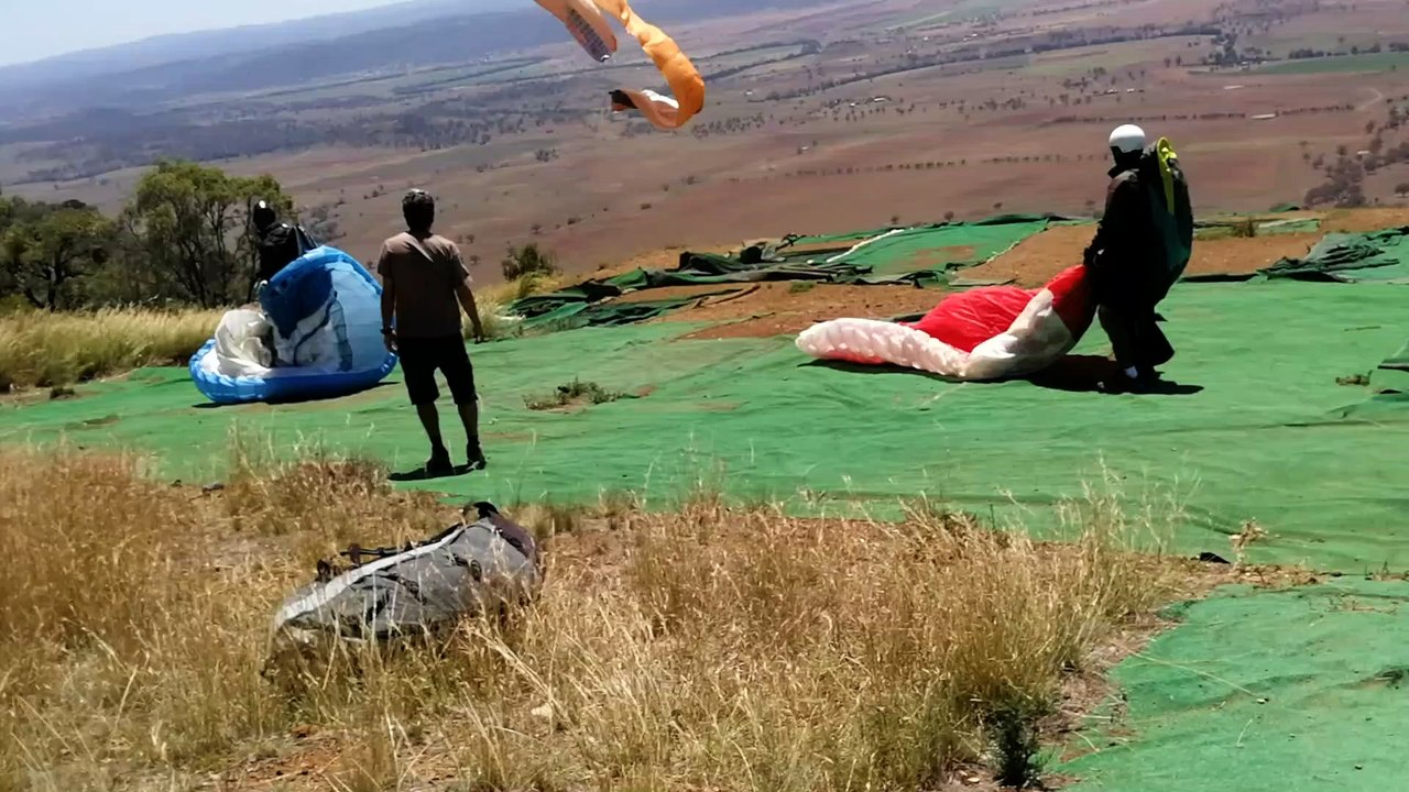 Paraglider Hit by Dust Devil