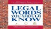 R.E.A.D Legal Words You Should Know: Over 1,000 Essential Terms to Understand Contracts, Wills,