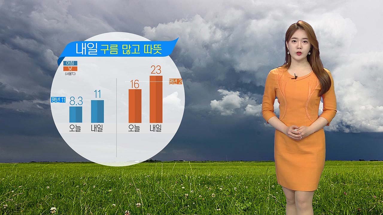 [날씨] 내일 구름 많고 따뜻...서울 낮 기온 23도 / YTN