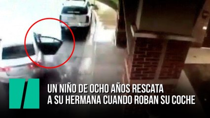 Un niño de ocho años salva a su hermana cuando robaban su coche