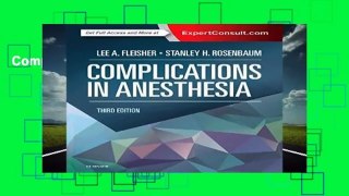 Complications in Anesthesia, 3e