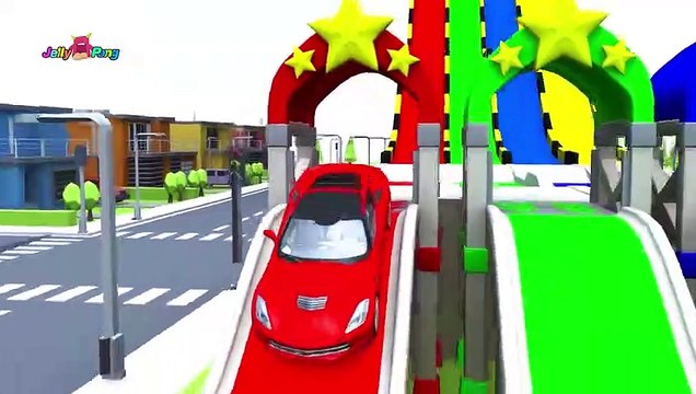 Learning Colors sports car city Vehicle magic slide pool transforming Play for kids car toys