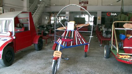 Hurda parçalardan paramotorlu bisiklet ürettiler