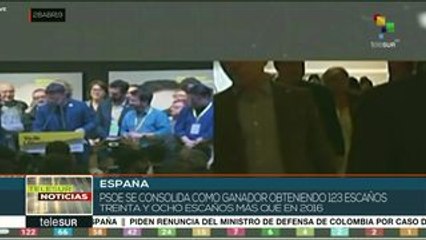 El PSOE gana elección general española y logra 123 escaños