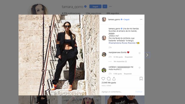 Tamara Gorro posa con ropa robada de Ezequiel Garay