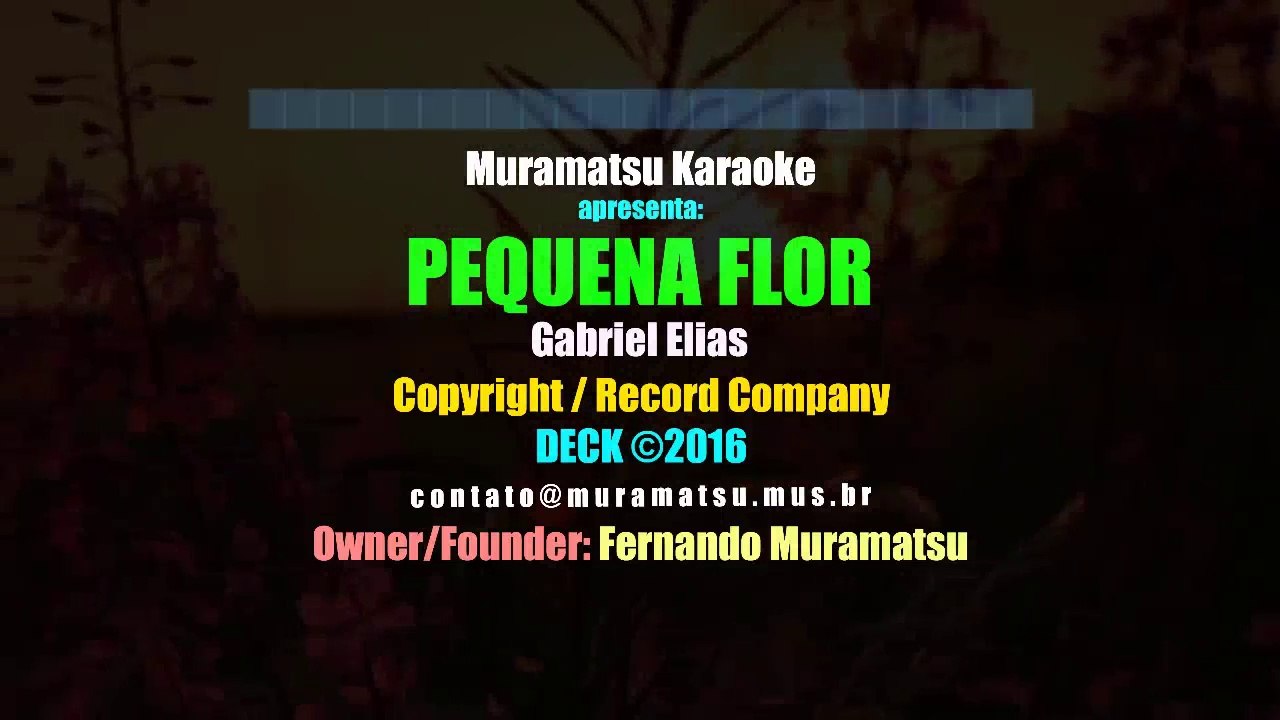 Gabriel Elias - Pequena Flor - Muramatsu Karaoke