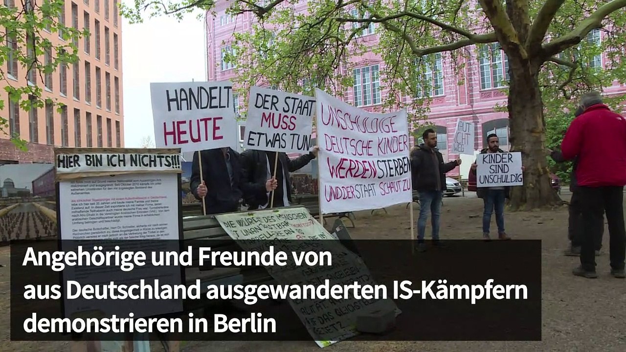 Protest in berlin für die rückkehr von kindern von is-kämpfern