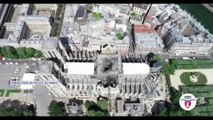 Les images de la bâche provisoire sur Notre-Dame filmées par un drone