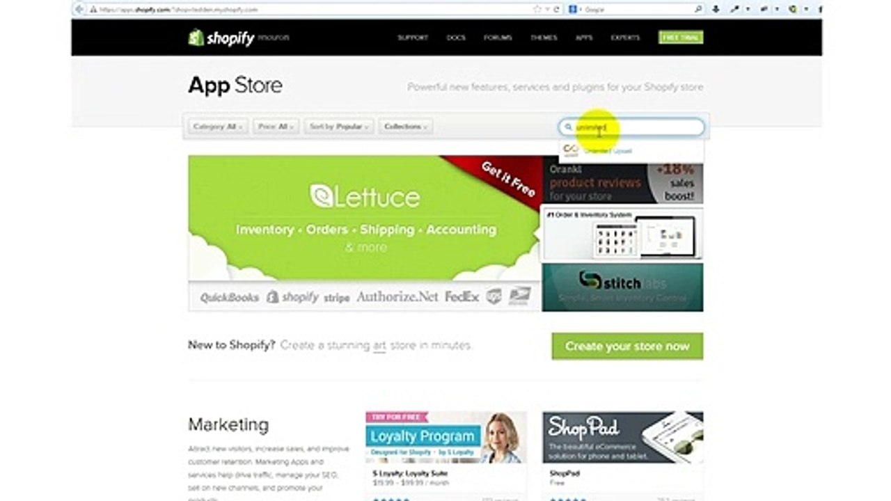 Installation and setting of the Unlimited Upsell app for Shopify