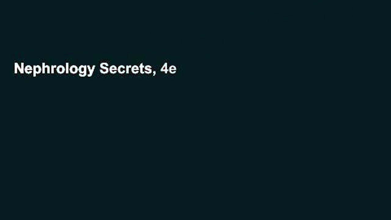 Nephrology Secrets, 4e