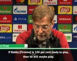 Firmino will play if he is ready - Klopp
