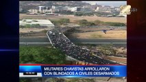 Fuertes enfrentamientos entre militares chavistas y pueblo venezolano