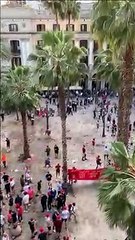 Liverpool fans against Barcelona Police