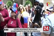 Venezuela: líderes regionales respaldan levantamiento militar