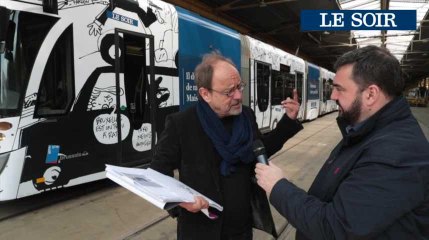 Un tram de la STIB signé Pierre Kroll